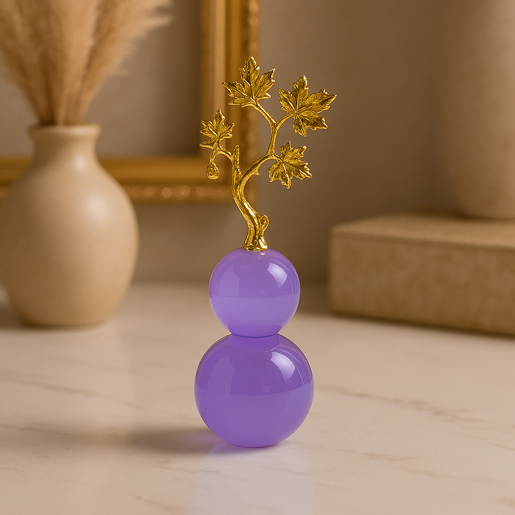 Lavender Crystal Gourd with Golden Maple Tree