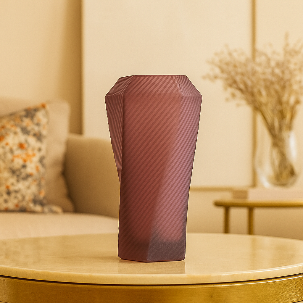 Twisted Plum Glass Vase