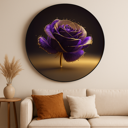 Luxe Amethyst Rose - Round Wall Art (80cm)