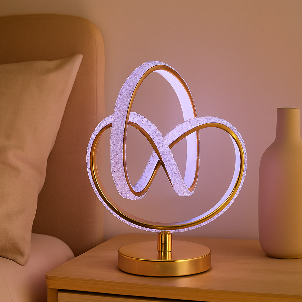 Golden Crystal Twist Lamp- 3 light modes