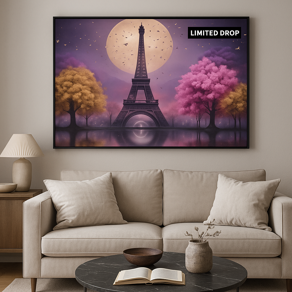 Paris in Pastel Twilight Wall Art - 90x60cm