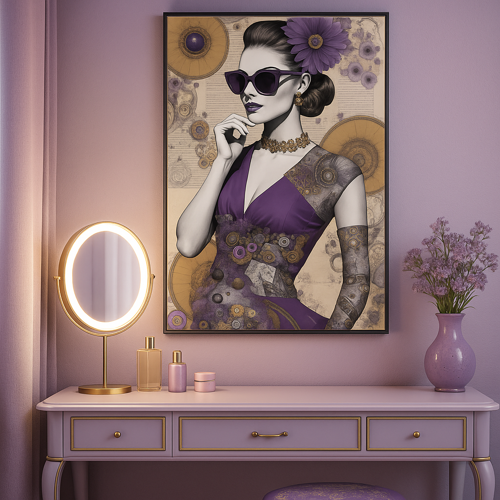 Vintage Glam Diva Wall Art - 50x70 cm