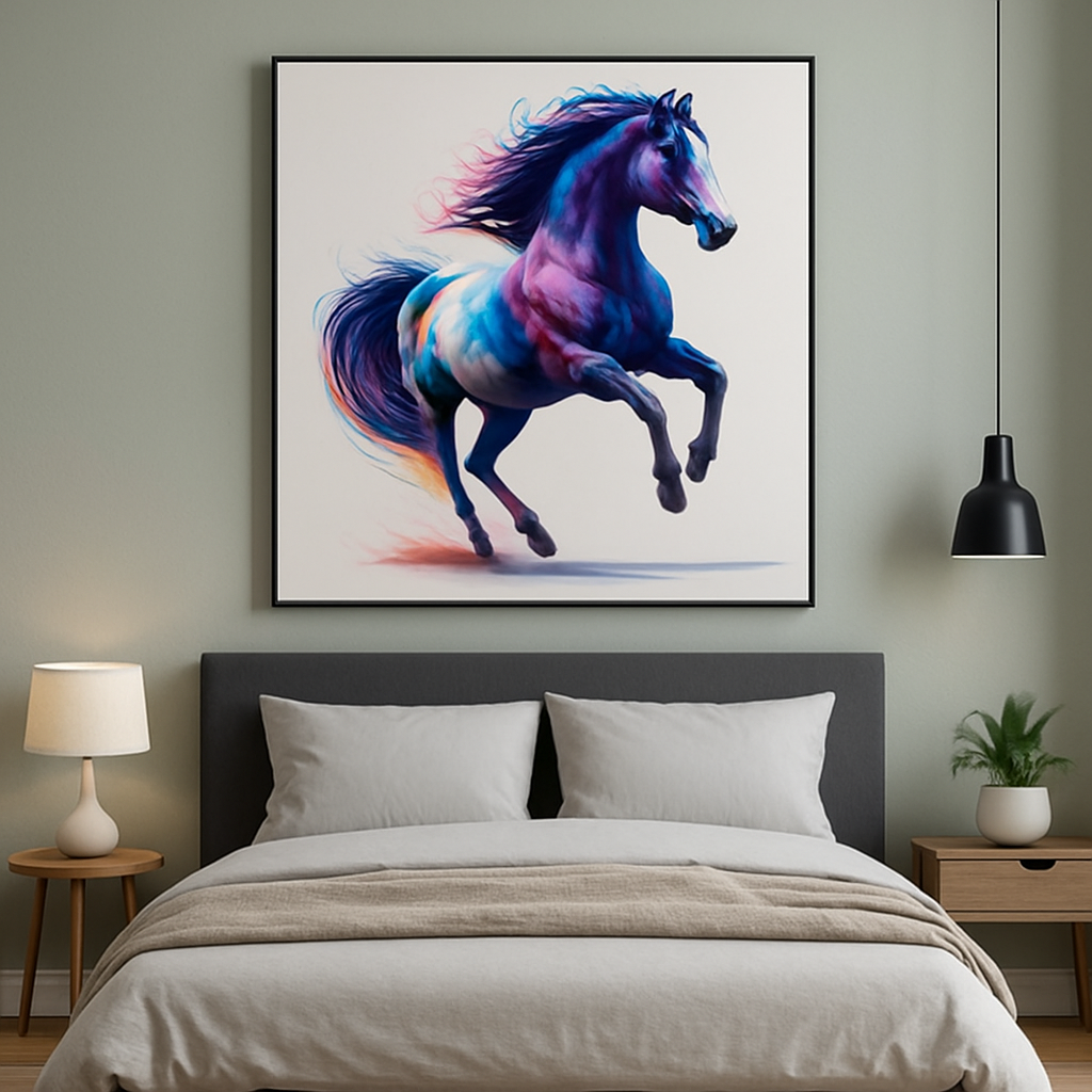 Vibrant Horse Energy Wall Art - 70x70cm