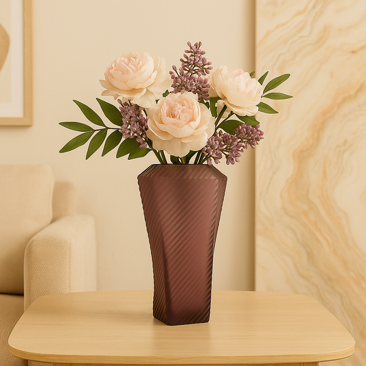 Twisted Plum Glass Vase