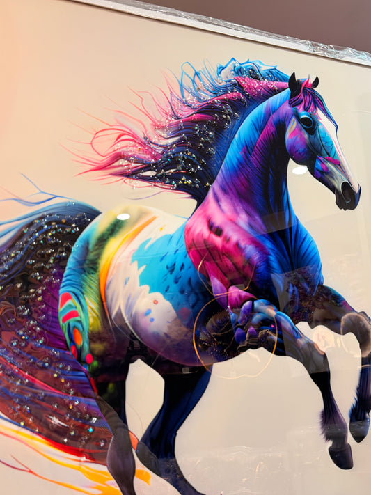 Vibrant Horse Energy Wall Art - 70x70cm