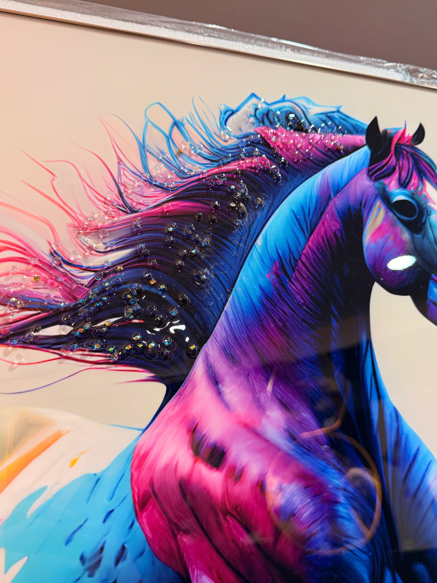 Vibrant Horse Energy Wall Art - 70x70cm