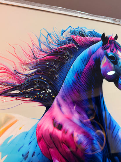 Vibrant Horse Energy Wall Art - 70x70cm