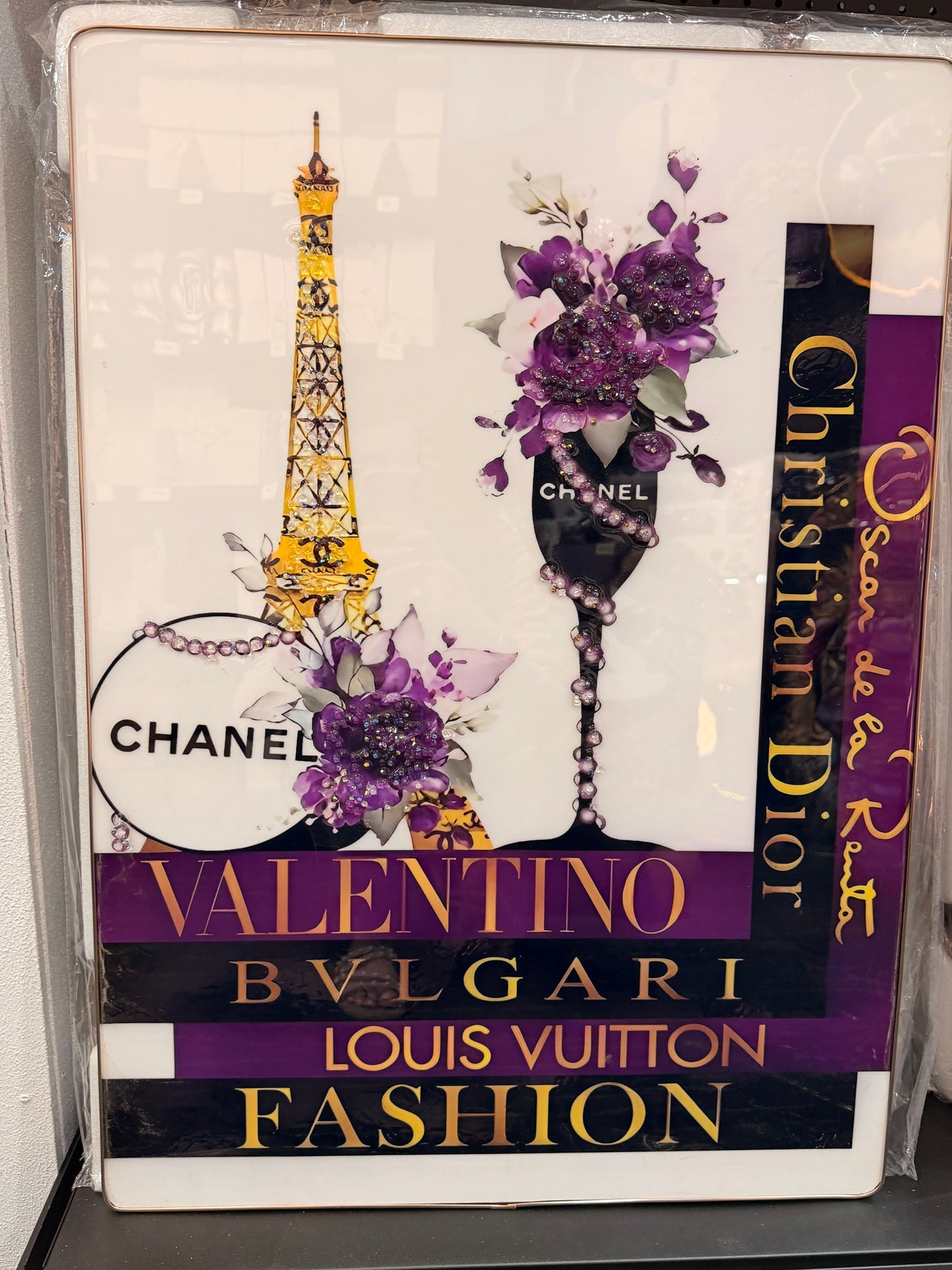 Purple Couture Fashion Wall Art - 50x70cm