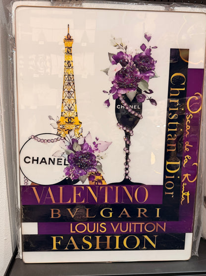 Purple Couture Fashion Wall Art - 50x70cm