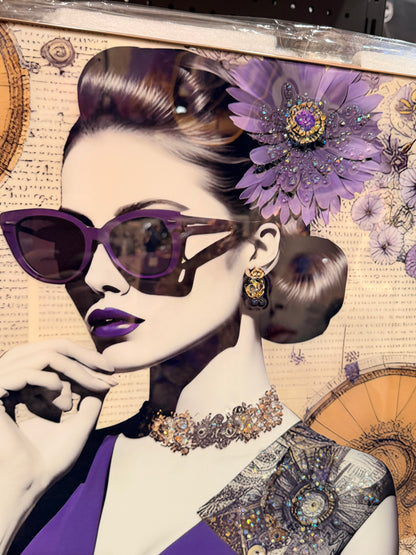 Vintage Glam Diva Wall Art - 50x70 cm