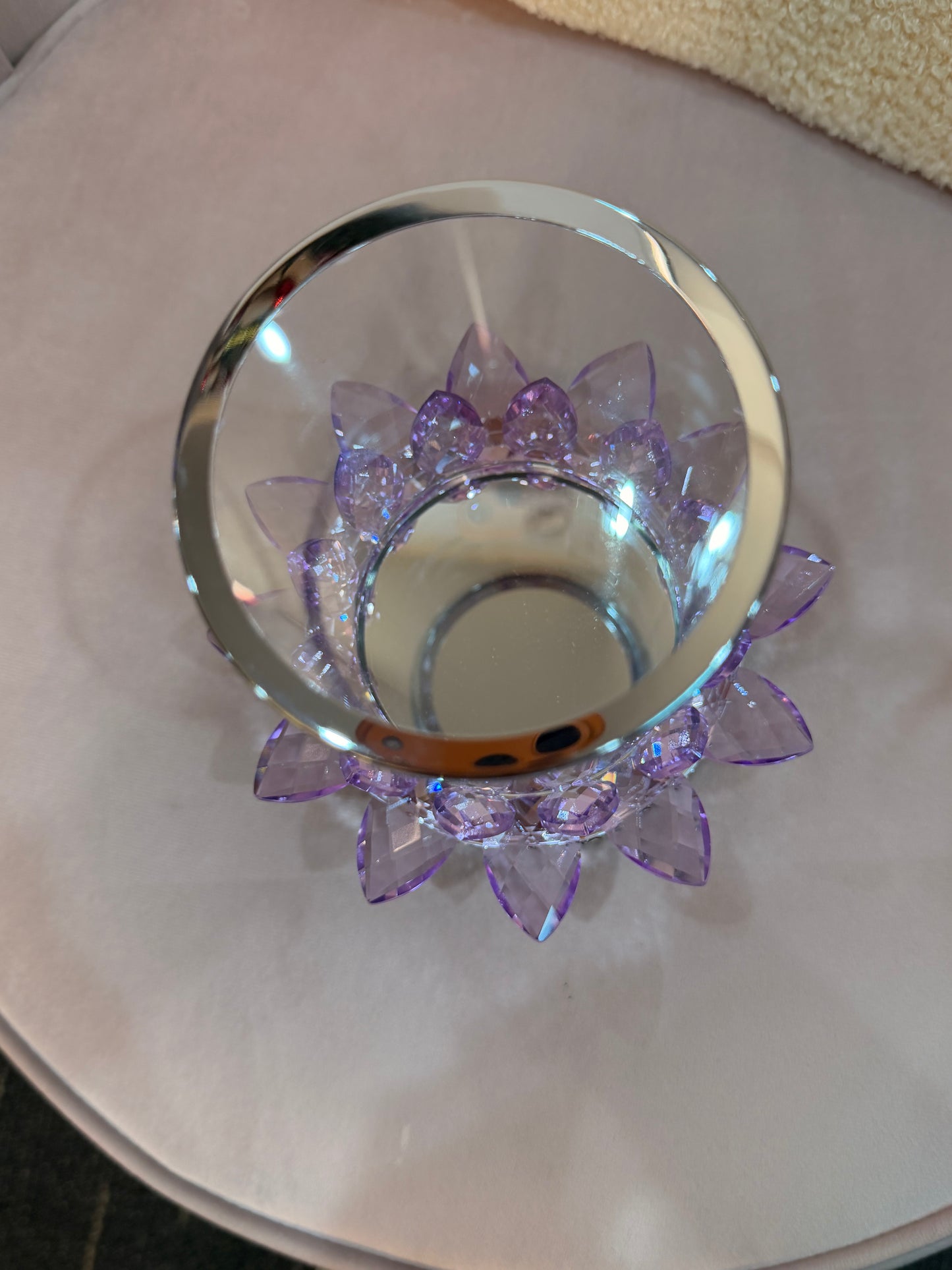 Crystal Lotus Candle Holder – Dark Purple Glam Edition