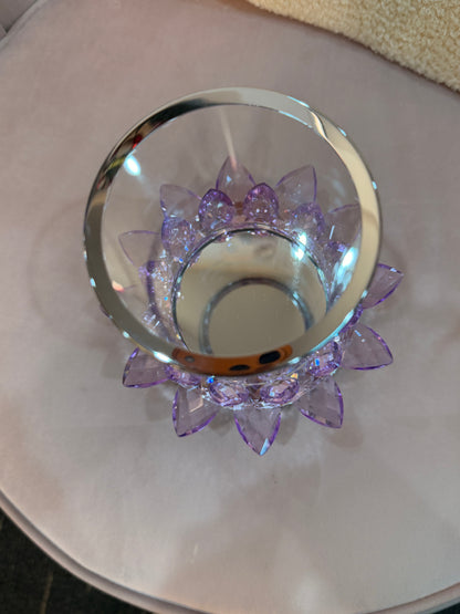Crystal Lotus Candle Holder – Dark Purple Glam Edition