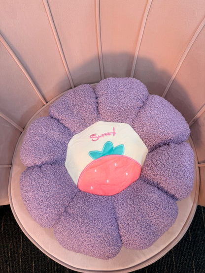 Strawberry Blossom Baby Cushion with Cozy Velvet Headrest