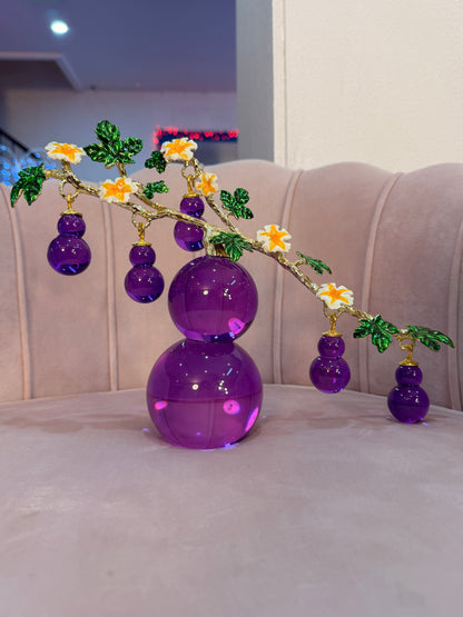 Purple Crystal Gourd with Hanging Charms