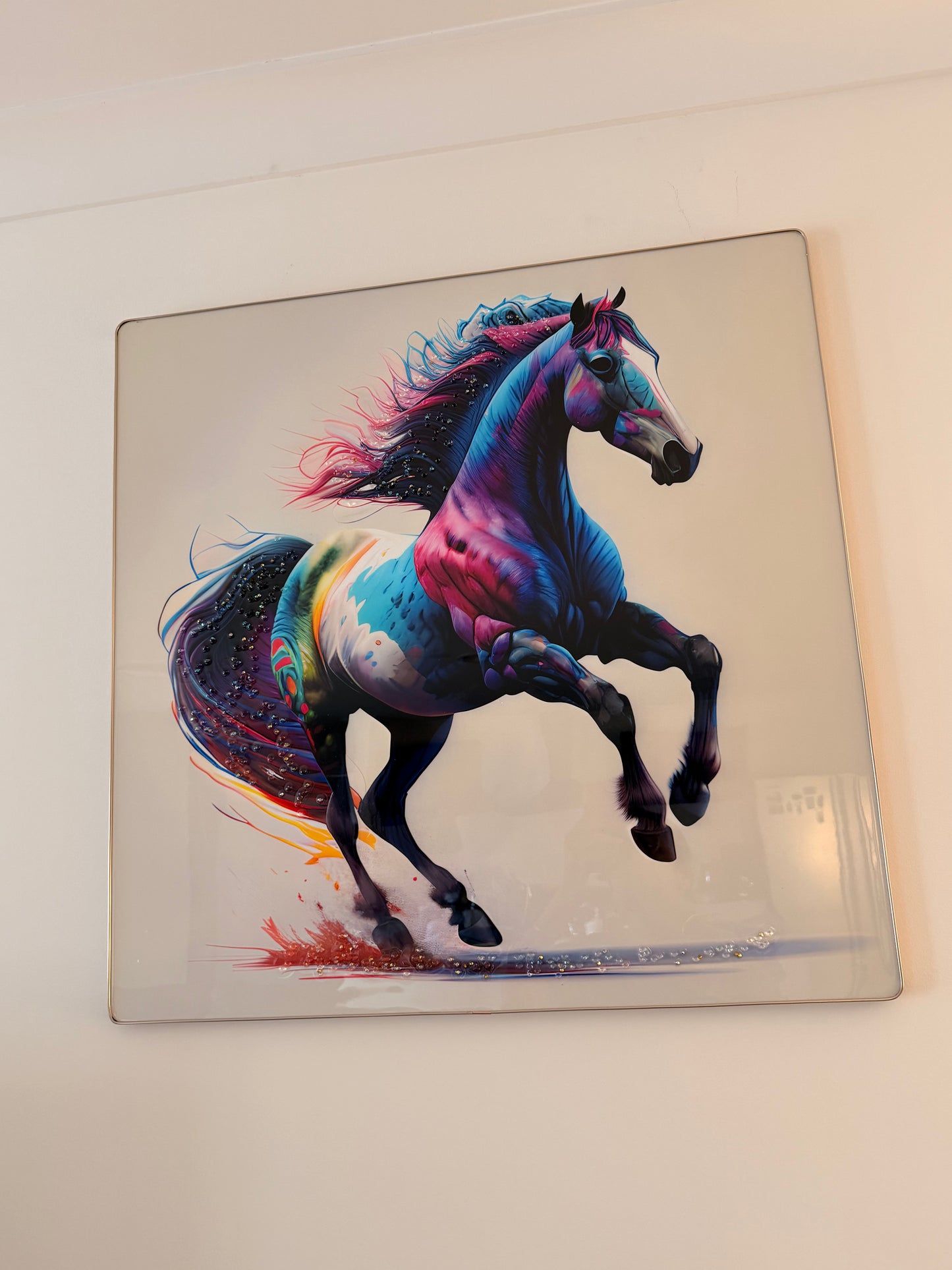 Vibrant Horse Energy Wall Art - 70x70cm