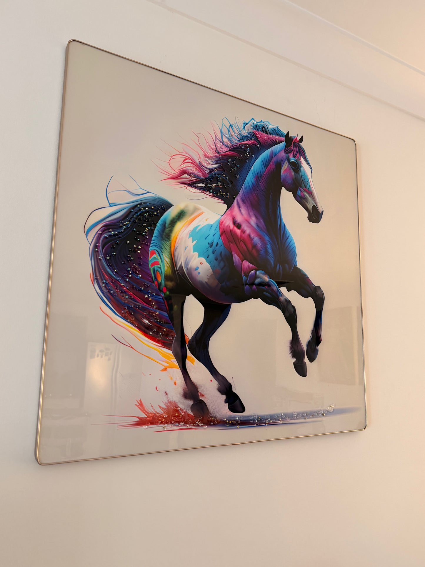 Vibrant Horse Energy Wall Art - 70x70cm