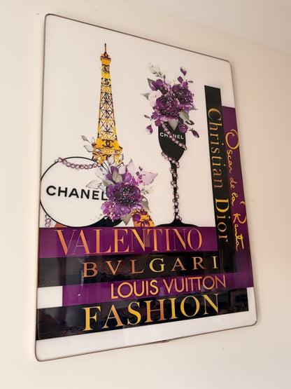 Purple Couture Fashion Wall Art - 50x70cm