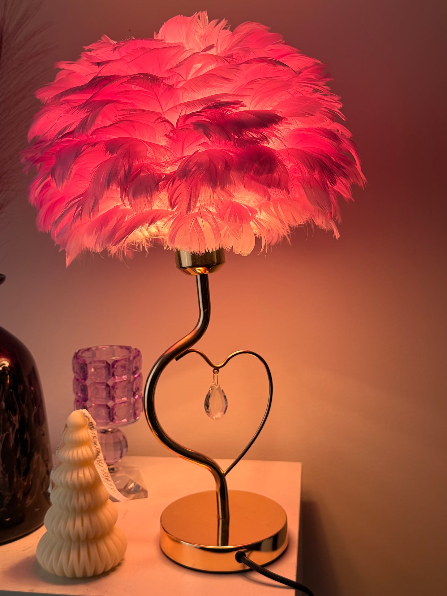 Feather Charm Heart Lamp