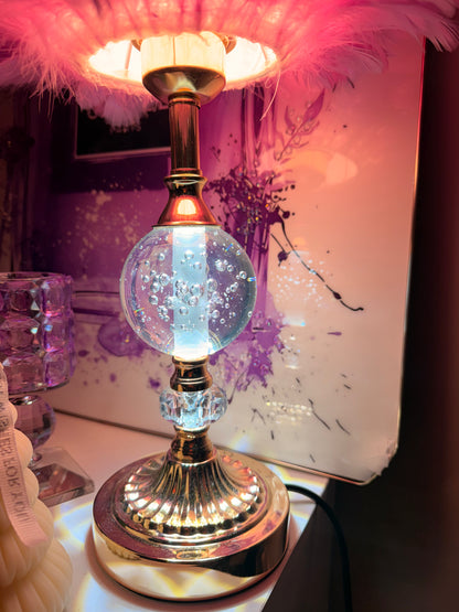 Golden Glow Crystal Ball Lamp