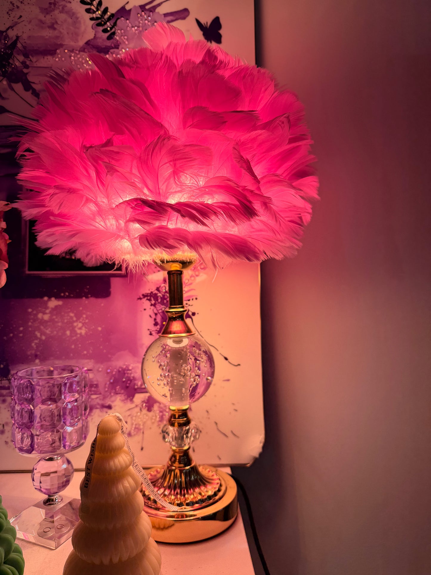 Golden Glow Crystal Ball Lamp