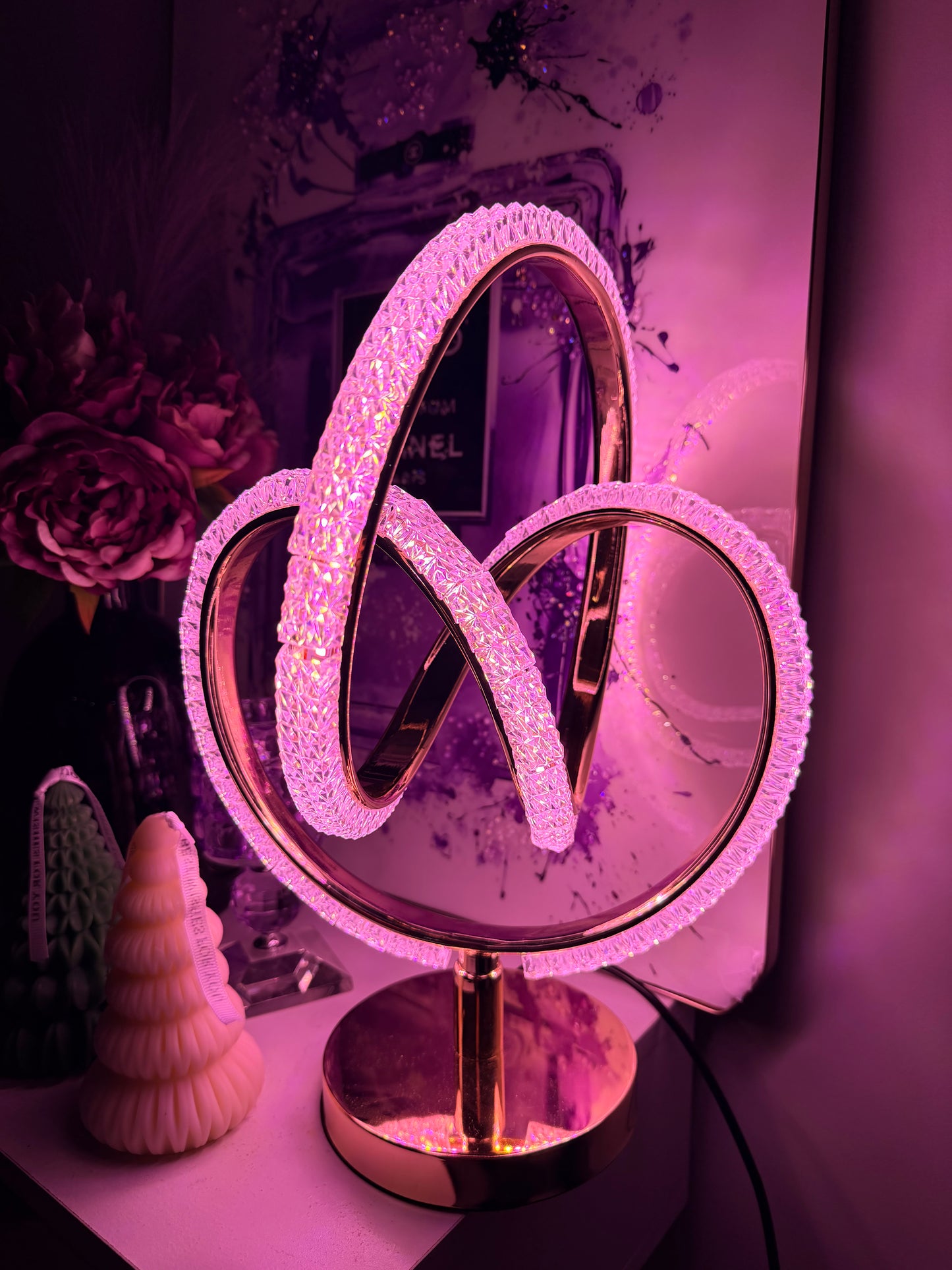 Golden Crystal Twist Lamp- 3 light modes