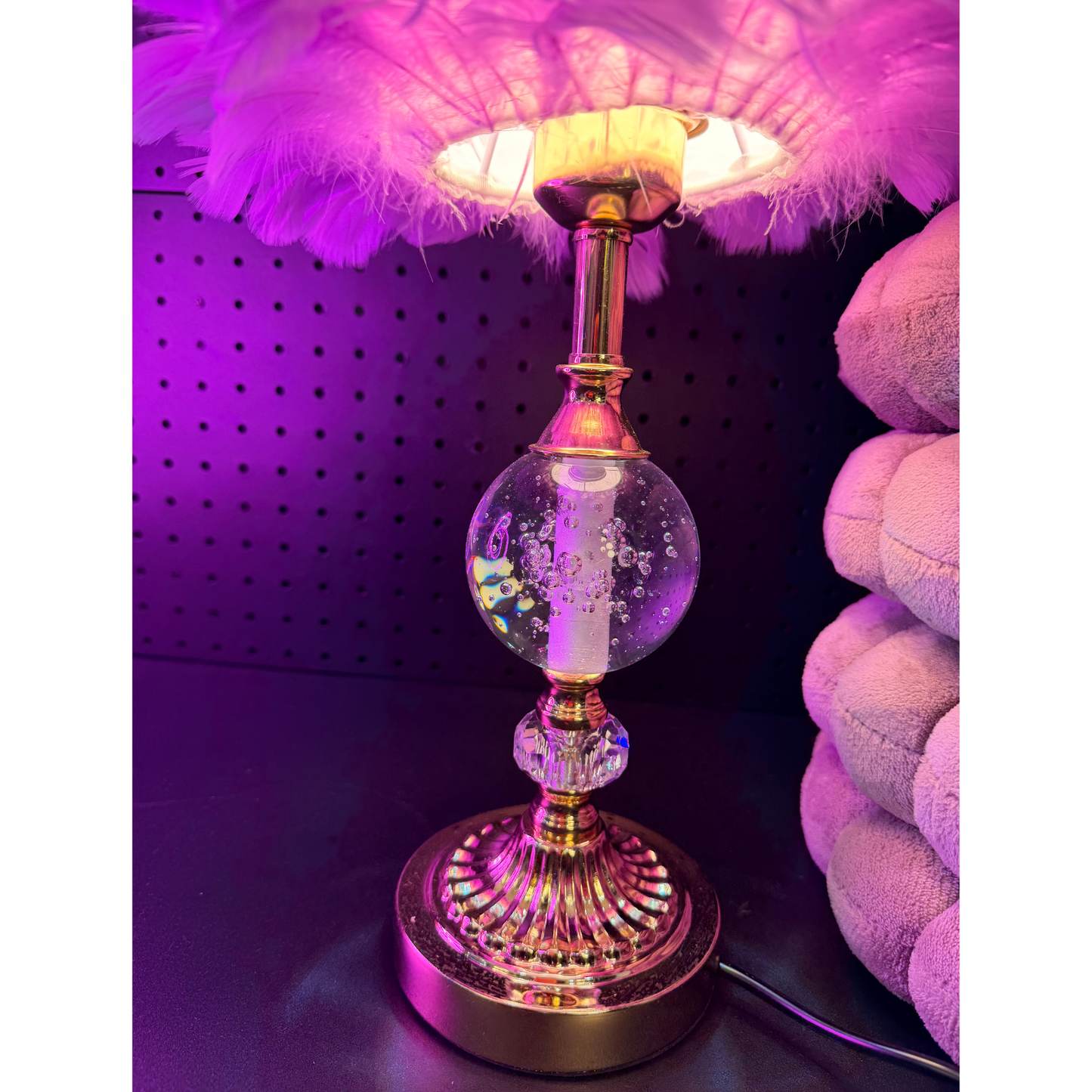 Golden Glow Crystal Ball Lamp